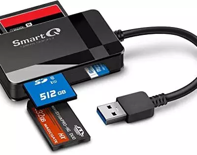 SmartQ C368 USB 3.0 SD Card Reader, Plug N Play, Apple and Windows Compatible, Powered by USB, Supports CF/SD/SDHC/SCXC/MMC/MMC Micro, etc.