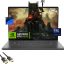 High-performance gaming laptop displaying fantasy action gameplay on screen